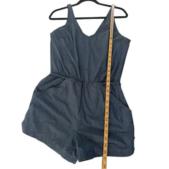 Mountain HardWear Railay Romper Womens Small Blue Striped Shorts Mesh Back - Picture 10 of 16